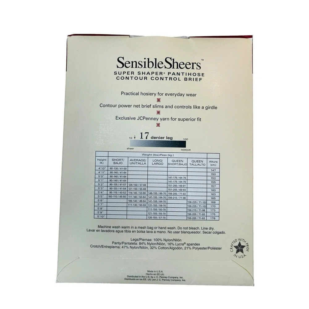 Worthington Sensible Sheers Super Shaper Pantihose LONG OFF BLACK Control Brief